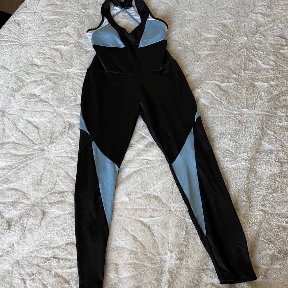 Elegant Black and Blue Women's sport Jumpsuit excellent condition